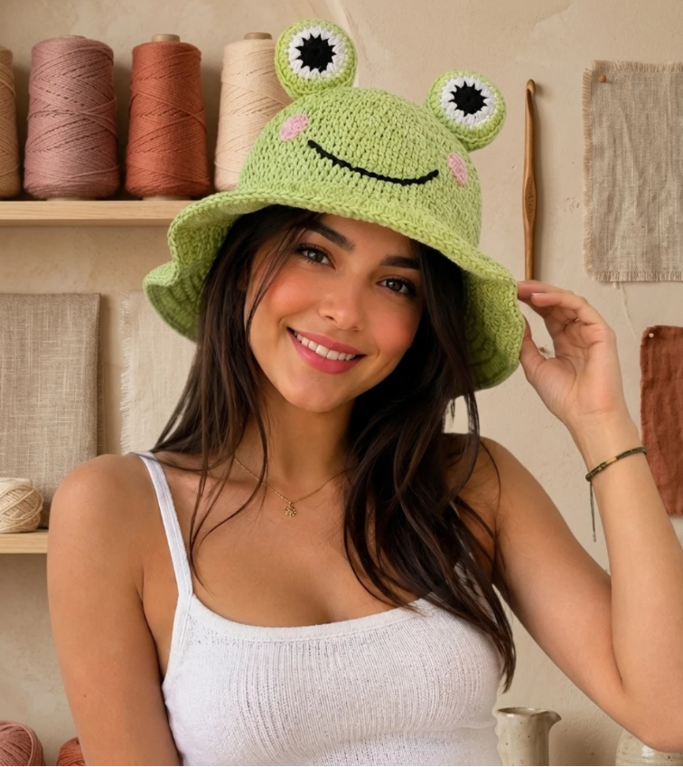 Gorro de crochet hecho en clase